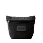Necessaire in velluto a coste con chiusura a cerniera e toppa in pelle sintetica vista principale