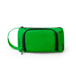 Necessaire in poliestere riciclato con apertura superiore e manico color verde seconda vista