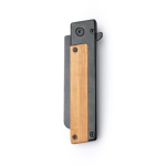 Coltello pieghevole con blocco di sicurezza e clip in acciaio inox nero opaco color naturale seconda vista