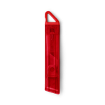 Taglierino dal design traslucido con sistema di sicurezza auto-retrattile color rosso seconda vista