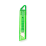 Taglierino dal design traslucido con sistema di sicurezza auto-retrattile color verde vista dettaglio 4