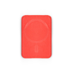 Portacarte magnetico in pelle sintetica con due scomparti color rosso