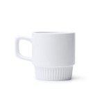 Tazza in ceramica con design smussato e finitura lucida 350ml color bianco seconda vista