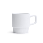 Tazza in ceramica con design smussato e finitura lucida 350ml color bianco terza vista