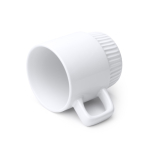 Tazza in ceramica con design smussato e finitura lucida 350ml color bianco vista dettaglio 1
