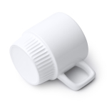Tazza in ceramica con design smussato e finitura lucida 350ml color bianco vista dettaglio 2