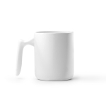 Tazza in ceramica con manico ergonomico e finitura esterna lucida 350ml color bianco seconda vista