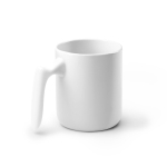 Tazza in ceramica con manico ergonomico e finitura esterna lucida 350ml color bianco prima vista d'uso