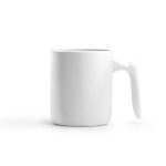 Tazza in ceramica con manico ergonomico e finitura esterna lucida 350ml color bianco terza vista