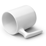Tazza in ceramica con manico ergonomico e finitura esterna lucida 350ml color bianco vista dettaglio 1