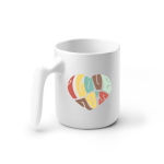 Tazza in ceramica con manico ergonomico e finitura esterna lucida 350ml color bianco vista dettaglio 3