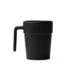 Tazza in ceramica con manico ergonomico e interno coordinato 250ml color nero seconda vista