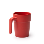 Tazza in ceramica con manico ergonomico e interno coordinato 250ml color rosso prima vista d'uso
