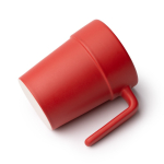 Tazza in ceramica con manico ergonomico e interno coordinato 250ml color rosso vista dettaglio 2