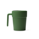 Tazza in ceramica con manico ergonomico e interno coordinato 250ml color verde scuro seconda vista