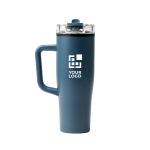 Tazza termica in acciaio inox e plastica con cannuccia 830ml vista principale