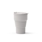 Bicchiere pieghevole in silicone con finitura opaca e anello rimovibile 400ml color grigio seconda vista