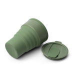 Bicchiere pieghevole in silicone con finitura opaca e anello rimovibile 400ml color verde scuro vista dettaglio 3