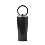 Bicchiere traslucido con cannuccia, manico pieghevole e sistema antigoccia 670ml color nero seconda vista