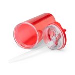 Bicchiere traslucido con cannuccia, manico pieghevole e sistema antigoccia 670ml color rosso vista dettaglio 3