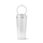 Bicchiere traslucido con cannuccia, manico pieghevole e sistema antigoccia 670ml color bianco seconda vista
