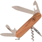 Coltellino Victorinox in acciaio inox e legno con 10 funzioni terza vista
