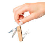 Coltellino Victorinox in acciaio inox e legno con 5 funzioni sesta vista