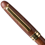 Set da scrittura in legno e ottone con astuccio in legno e inchiostro blu