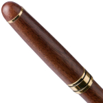 Set da scrittura in legno e ottone con astuccio in legno e inchiostro blu