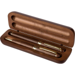 Set da scrittura in legno e ottone con astuccio in legno e inchiostro blu terza vista