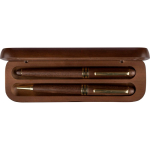 Set da scrittura in legno e ottone con astuccio in legno e inchiostro blu quarta vista