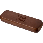 Set da scrittura in legno e ottone con astuccio in legno e inchiostro blu settima vista