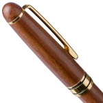 Penna girevole in legno di noce e ottone con inchiostro blu Dokumental dodicesima vista