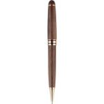 Penna girevole in legno di noce e ottone con inchiostro blu Dokumental quinta vista