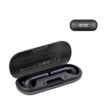 Auricolari wireless con custodia di ricarica USB-C BrandCharger color grafite vista area di stampa