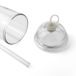 Bicchiere in RPET con coperchio a vite e cannuccia con tappo in silicone 500ml color trasparente settima vista