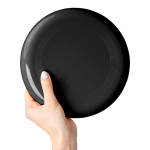 Frisbee pieno in plastica riciclata con diametro di 21 cm color nero seconda vista