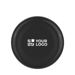 Frisbee pieno in plastica riciclata con diametro di 21 cm color nero vista area di stampa