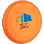 Frisbee pieno in plastica riciclata con diametro di 21 cm color arancione quarta vista