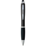 Penna a sfera in plastica riciclata con puntatore touch e inchiostro nero color nero seconda vista