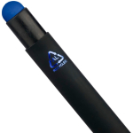 Penna a sfera in alluminio riciclato con rivestimento in gomma e inchiostro blu color blu sesta vista