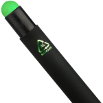 Penna a sfera in alluminio riciclato con rivestimento in gomma e inchiostro blu color verde chiaro seconda vista