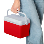 Frigorifero portatile in plastica resistente con isolamento e maniglia robusta 4 L color rosso terza vista