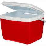 Frigorifero portatile in plastica resistente a doppia parete con maniglia 13L color rosso terza vista