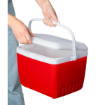Frigorifero portatile in plastica resistente a doppia parete con maniglia 13L color rosso quarta vista