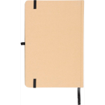 Taccuino A5 con copertina rigida in kraft, elastico e pagine a righe color nero terza vista