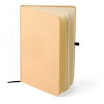 Taccuino A5 con copertina rigida in kraft, elastico e pagine a righe color nero quinta vista