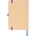 Taccuino A5 con copertina rigida in kraft, elastico e pagine a righe color blu seconda vista