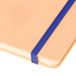 Taccuino A5 con copertina rigida in kraft, elastico e pagine a righe color blu terza vista