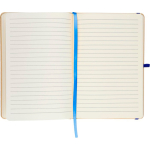 Taccuino A5 con copertina rigida in kraft, elastico e pagine a righe color blu sesta vista